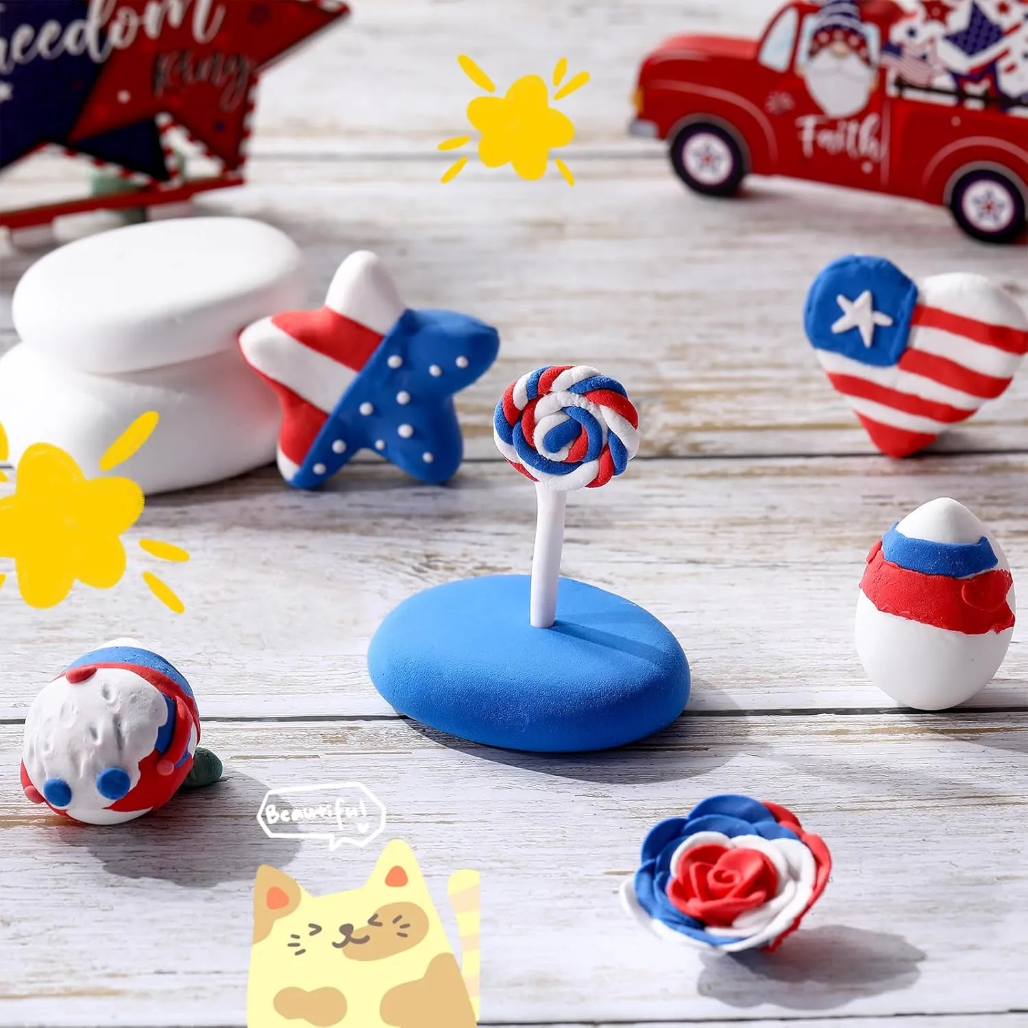 72 Pcs 2.38lbs Air Dry Clay Modeling Magic Ultra Light Modeling Clay for Kids DIY for Sculpting Air Dry School Gift (White, Red, Blue)