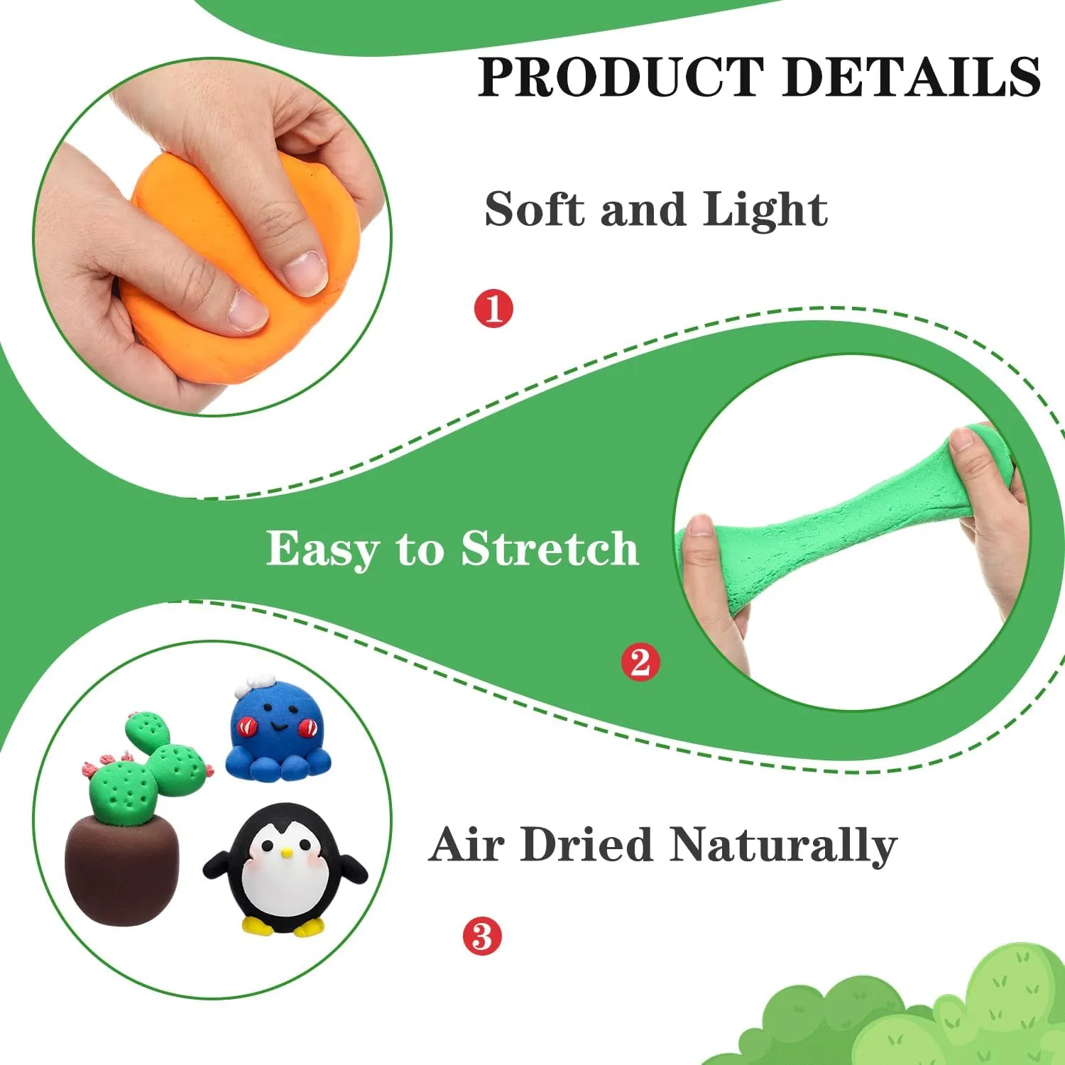 72 Pcs 2.38lbs Air Dry Clay Modeling Magic Ultra Light Modeling Clay for Kids DIY for Sculpting Air Dry School Gift(Bright Color)