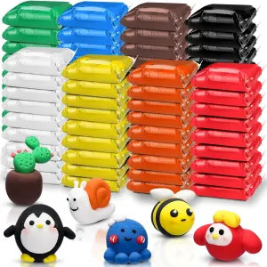 72 Pcs 2.38lbs Air Dry Clay Modeling Magic Ultra Light Modeling Clay for Kids DIY for Sculpting Air Dry School Gift(Bright Color)