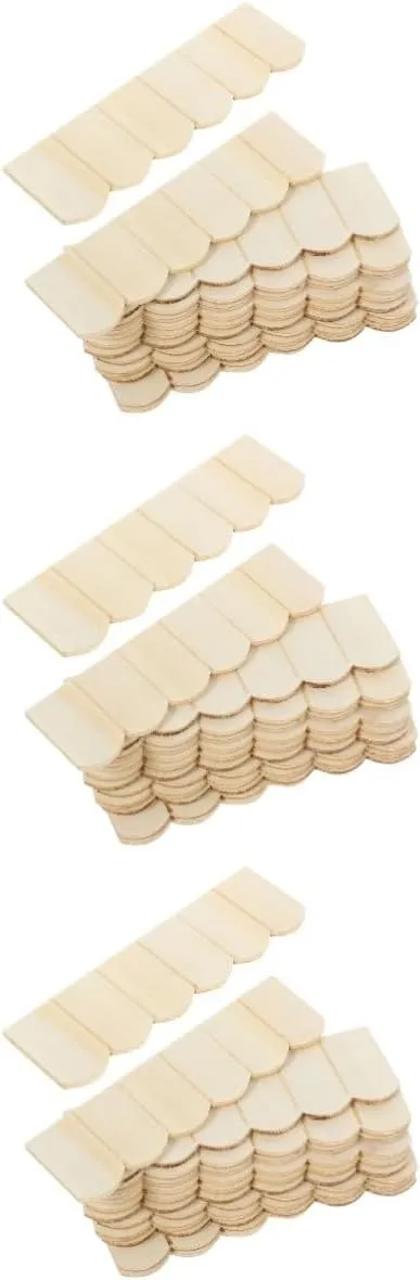 72pcs Mini Roof Tile for Dollhouse Wooden Blank Tiles Miniature House Decor for Creative Building Projects Playtime Quality Craftsmanship