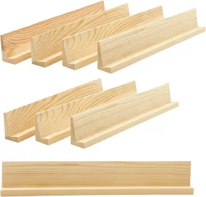 8 Pack Wooden Domino Racks 13.3 Inches Unfinished Wood Tiles Holders Natural Wood Racks