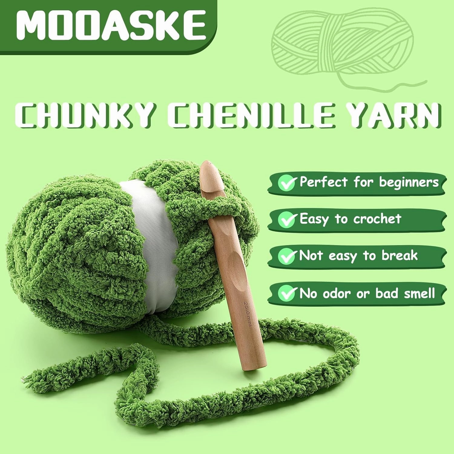 8 Pack Chunky Yarn for Hand Knitting - Chunky Chenille Yarn for Crocheting - Fluffy Yarns for Crochet - Jumbo Yarns for Hand Knitting 28.4 Yds 7.7 Oz Per Roll (8, Khaki-White)