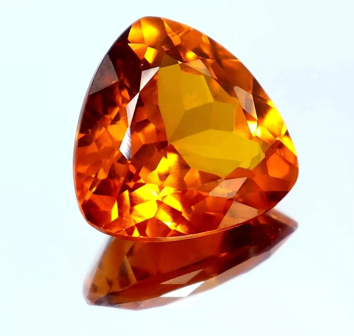 9.25 Ct Natural Flawless Orange Sapphire Trillion Cut Loose Gemstone for Jewellery Making