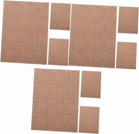 9pcs Decorative Mini Floorboards for Doll House Self-Adhesive Rustic Design Floor Stickers for Kitchen Bathroom Living Room and Bedroom for Mini House Layouts