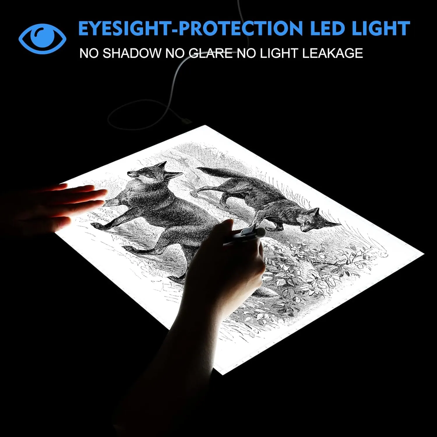 A2 Light Pad - 26"x19", 10000  LUX Super Bright 10 Levels/Stepless Dimming 3 Colors Art Light Board Extra Large with UL Adapter for Diamond Painting, Tracing, Drawing, Sketching - Aluminum Frame