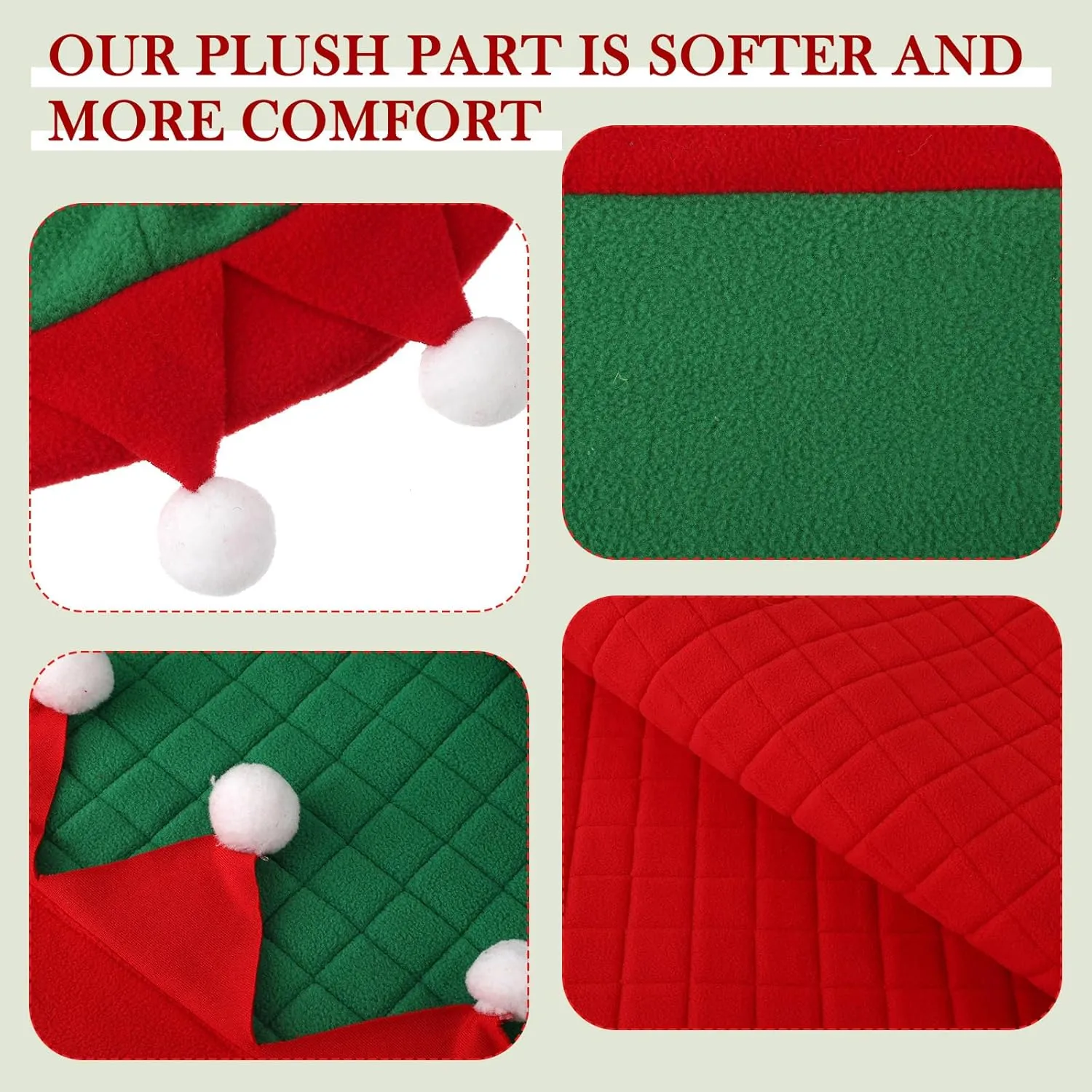 Abbylike 6 Pcs Christmas Holiday Santa Leg Wraps with Faux Fur Trim Holiday Santa Horse Hat All Purpose Santa Saddle Pad for Christmas Horse Costume Accessories