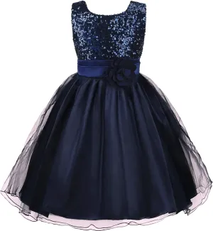 Acecharming Girls Dresses Sequin Flower Girls Party Dress Bridesmaid Ball Gown Wedding Tulle 3-10 Years
