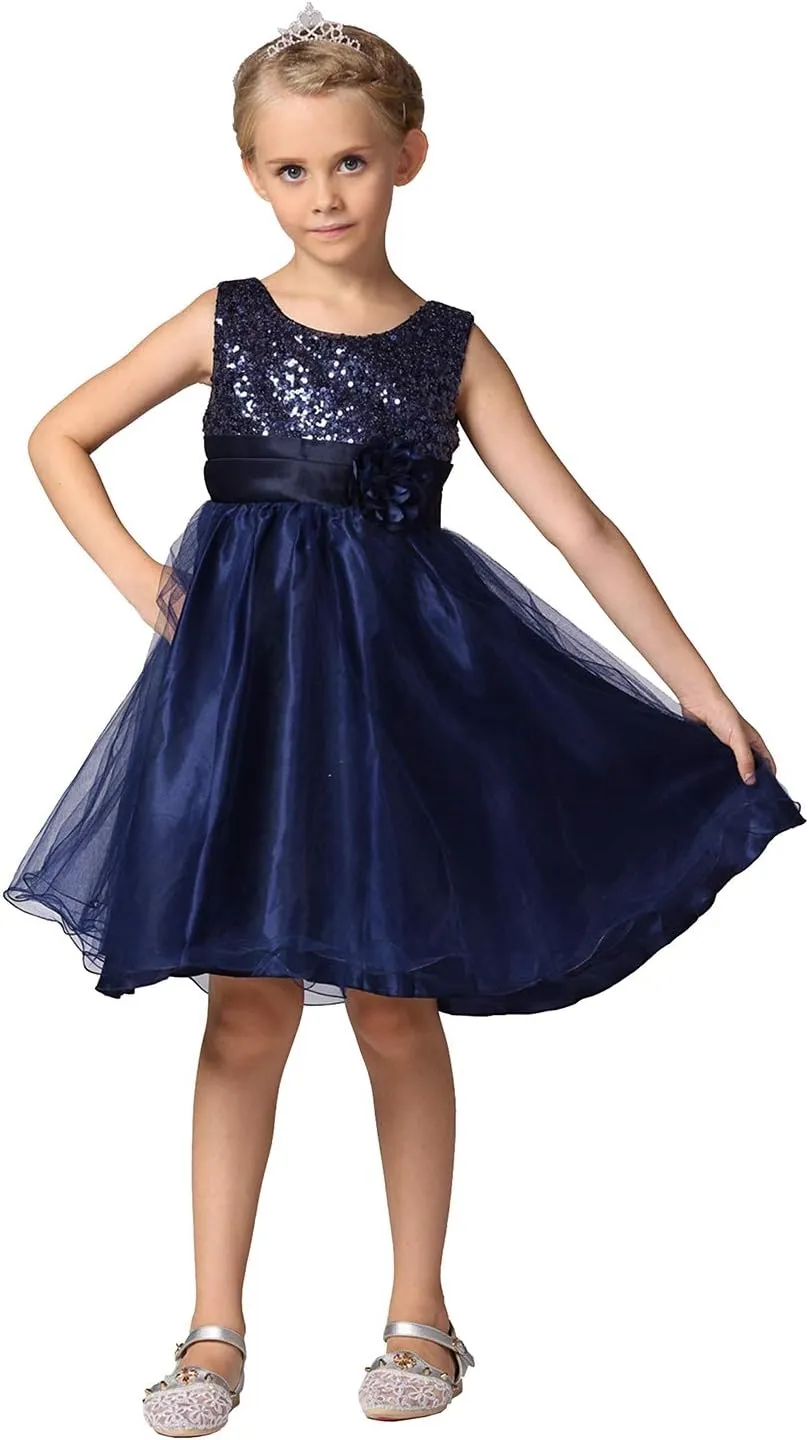 Acecharming Girls Dresses Sequin Flower Girls Party Dress Bridesmaid Ball Gown Wedding Tulle 3-10 Years