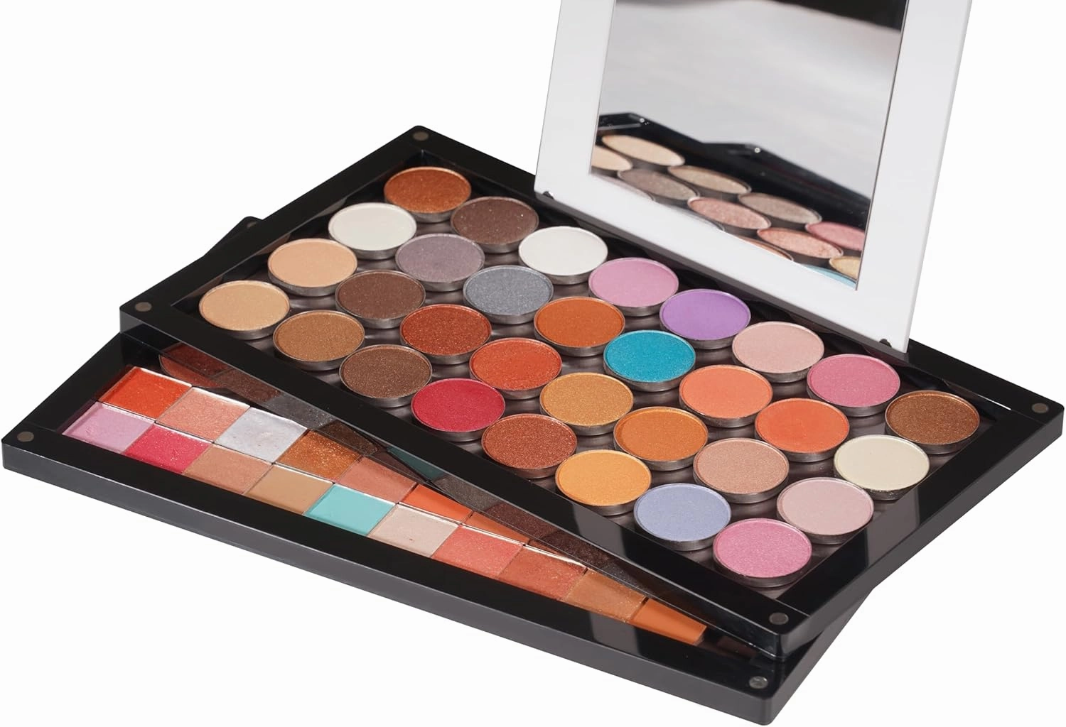 Acrylic Magnetic Eyeshadow Palette empty Makeup Palette with makup mirror stackable 2 layers overlap (dABL2)