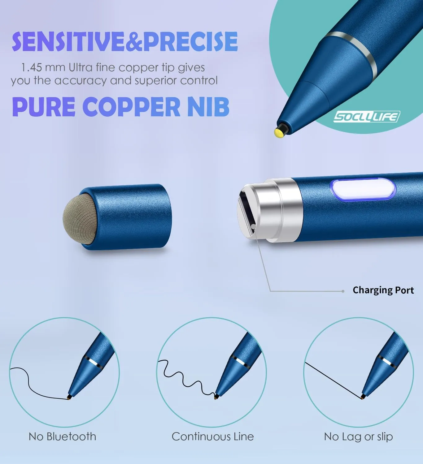 Active Stylus Pen for Touch Screens, Dual Pen Tips for Drawing &Writing,High Precise Universal Digital Pencil for i-Pad Air/Pro/Mini, A-pple i-Phone 16/15/14/13/12/11/X/8,Tablet/Phone/Sam-sung/K-indle