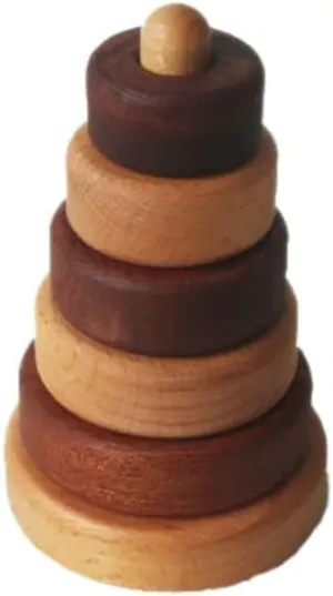 Adena Montessori Ring Wooden Stacking Toy,Montessori Geometric Stacker Wooden Educational Toy,Baby and Toddler Ages 12  Months Shape Sorter and Stacking Toy, Stacking Tower Toy for Babies(Circle)