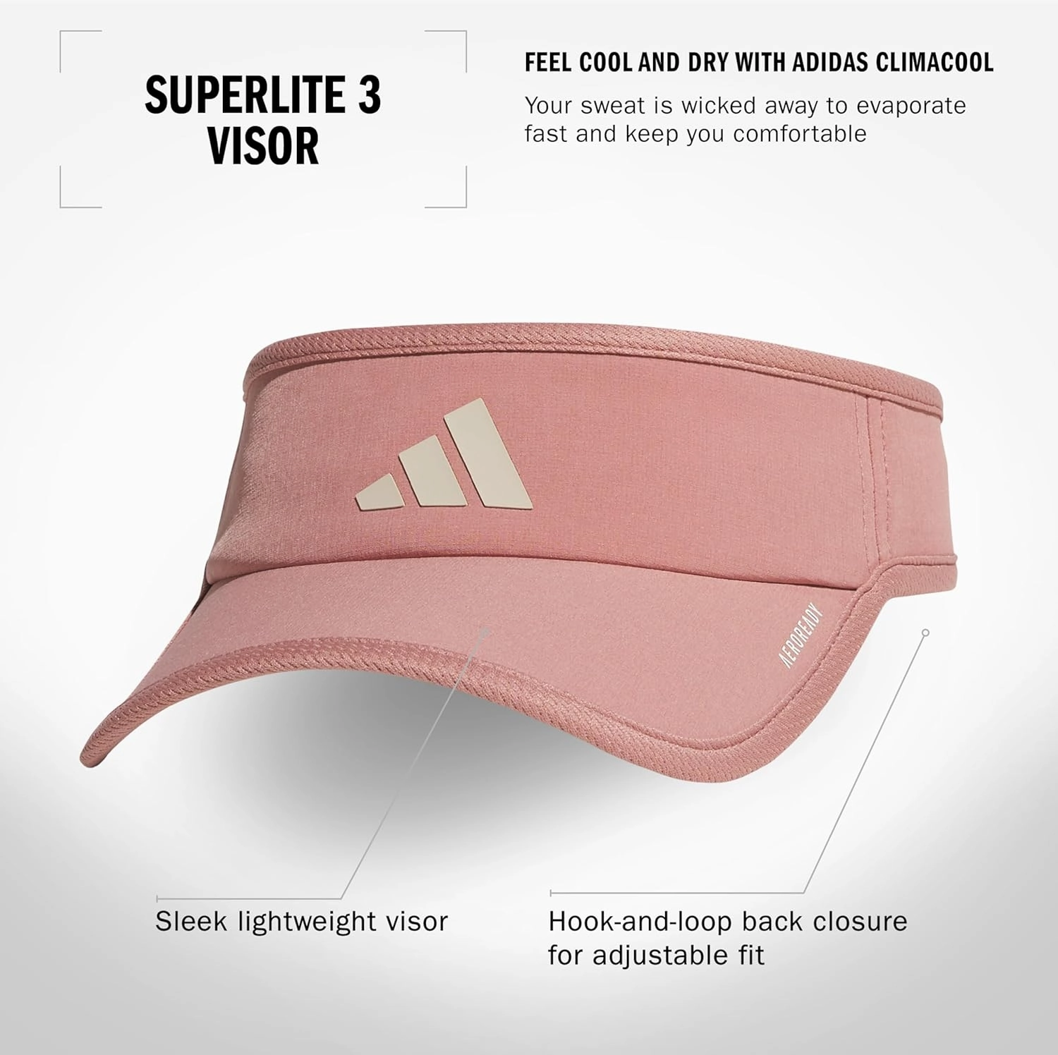 adidas Women's Superlite Visor, Sun Visor Hat for Women, Sport Performance, Outdoor Activities