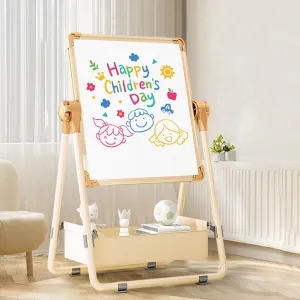 Adjustable Kids Drawing Easel with Magnetic Whiteboard&Chalkboard Double Sided Drawing Board Easy to Clean 360 ° Rotating, Ideal Christmas Gift for Children 36  Months（40.2"X19"）