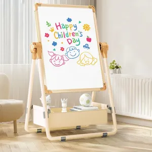 Adjustable Kids Drawing Easel with Magnetic Whiteboard&Chalkboard Double Sided Drawing Board Easy to Clean 360 ° Rotating, Ideal Christmas Gift for Children 36  Months（44.1"*19"）
