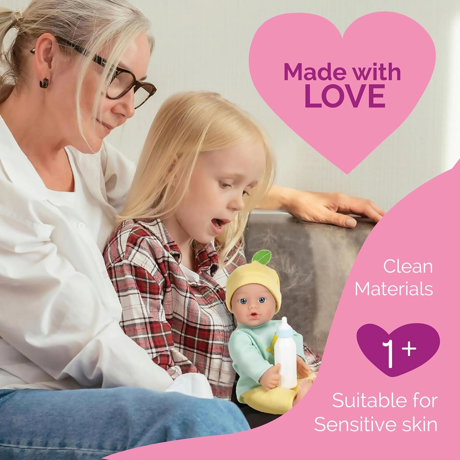 Adora Sweet Baby - 11” Soft & Cuddly Baby Doll, Realistic Features, Gentle Scent, Machine Washable, Lightweight & Easy to Hold | Adorable Playmate (Banana)