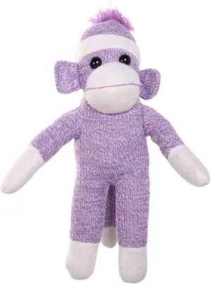 Adorable Sock Monkey, The Original Traditional Hand Knitted Stuffed Animal Toy Gift-for Kids, Babies, Teens, Girls and Boys Baby Doll Present Puppet (16" Purple)