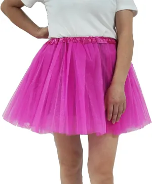 Adult Teens 5 Layered Tutu Skirt, Women Girls Ballet Dance Tulle Skirt Costume Elastic Waist Tulle Tutu Skirt