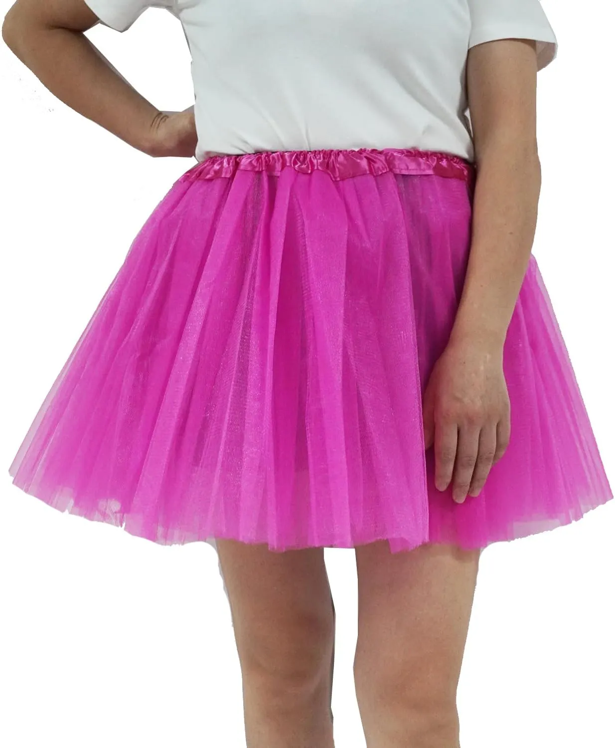 Adult Teens 5 Layered Tutu Skirt, Women Girls Ballet Dance Tulle Skirt Costume Elastic Waist Tulle Tutu Skirt