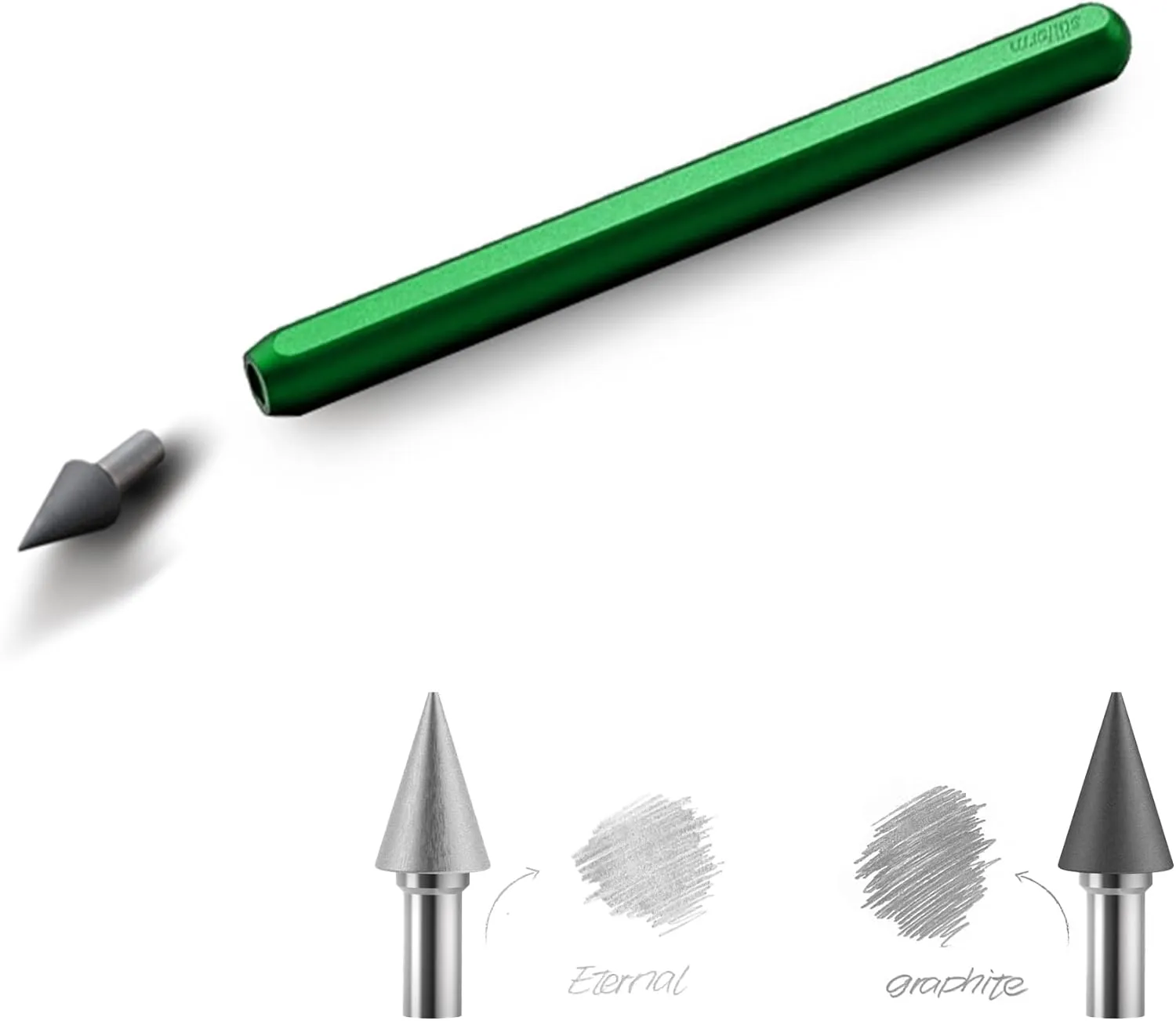 AEON Pure Pencil - Precision Milled Aluminum with Switchable Magnetic Tips and Anit-Roll Chamfers - Award Winning Design (Aurora Green)