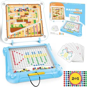 Aikmi 2 in 1 Magnetic Color and Number Maze - Magnetic Drawing Board for Kids Toddler, Montessori Toy for 3  Year Old, Educational Preschool Learning Car Travel Toy for Kid Age 4 5 6 Girl Gift Boy