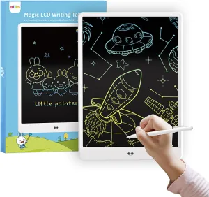 alilo Magic Writing Tablet for Kids - Colorful & Fluent LCD Handwriting with Pressure Sensitivity, Eye Protection - Ideal Gift for School Learning, Family Messages, Office Work - 13.5"", White