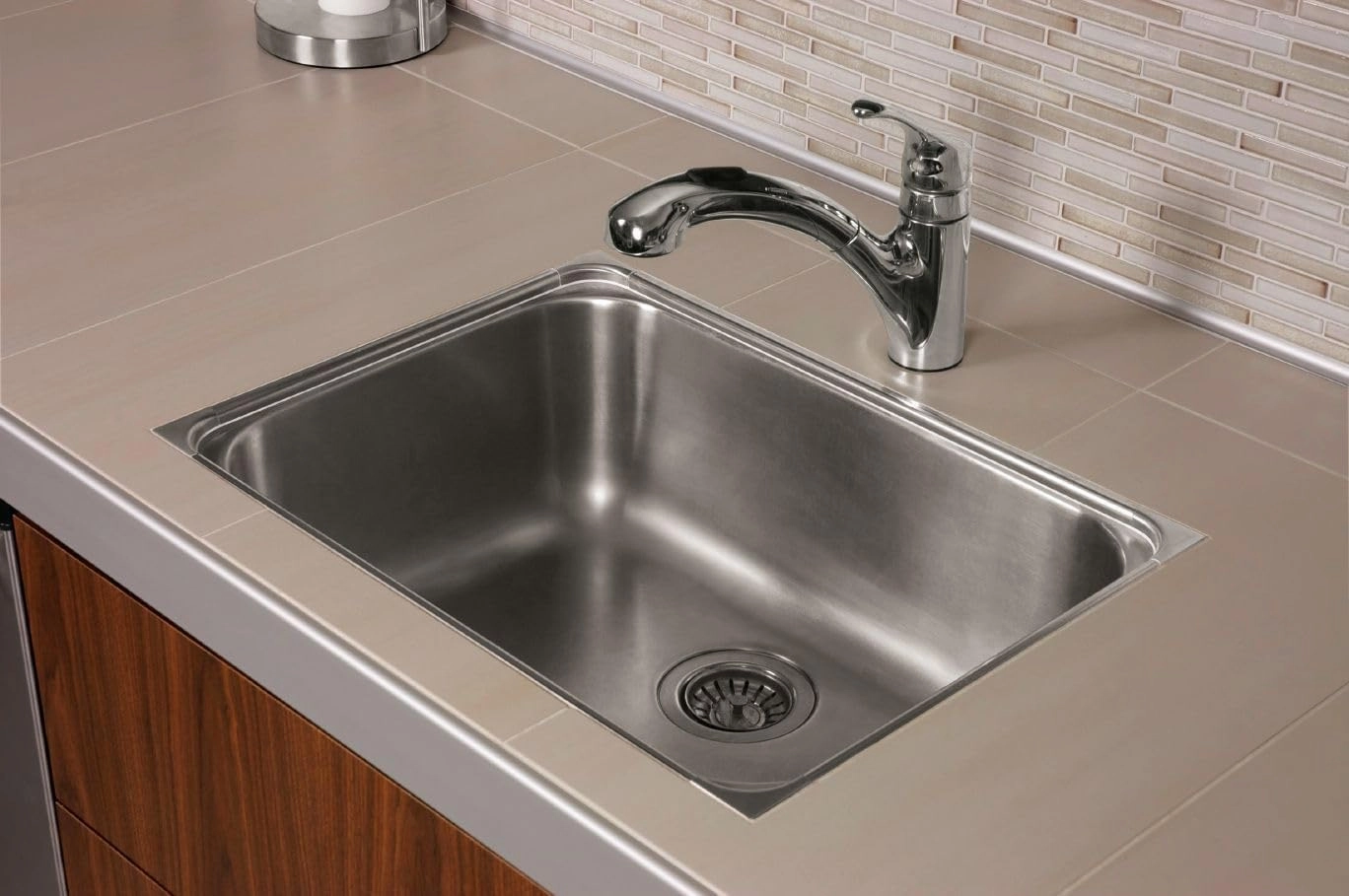 All-in-one RONDEC RO80AT Tile Edge Protection Profile 8' 2-1/2" (2.5 m) Length and 5/16" (8 mm) Height - Satin Nickel Anodized Aluminum (at), 10 Pcs Pack