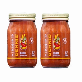 All-Natural Mango Salsa by Dennis’ Gourmet | A Fresh, Hearty Restaurant Salsa that is Low Sugar, Low Cal, Low Carb, Low Sodium, and Gluten Free! Includes (2) Large 16 oz Jars