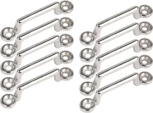 Amarine Made Pack of 10 Stainless Steel Bimini Top Strap, Pad Eye,Footman's Loop for Jeep Corvette, Buggy, Kayak Tie Downs