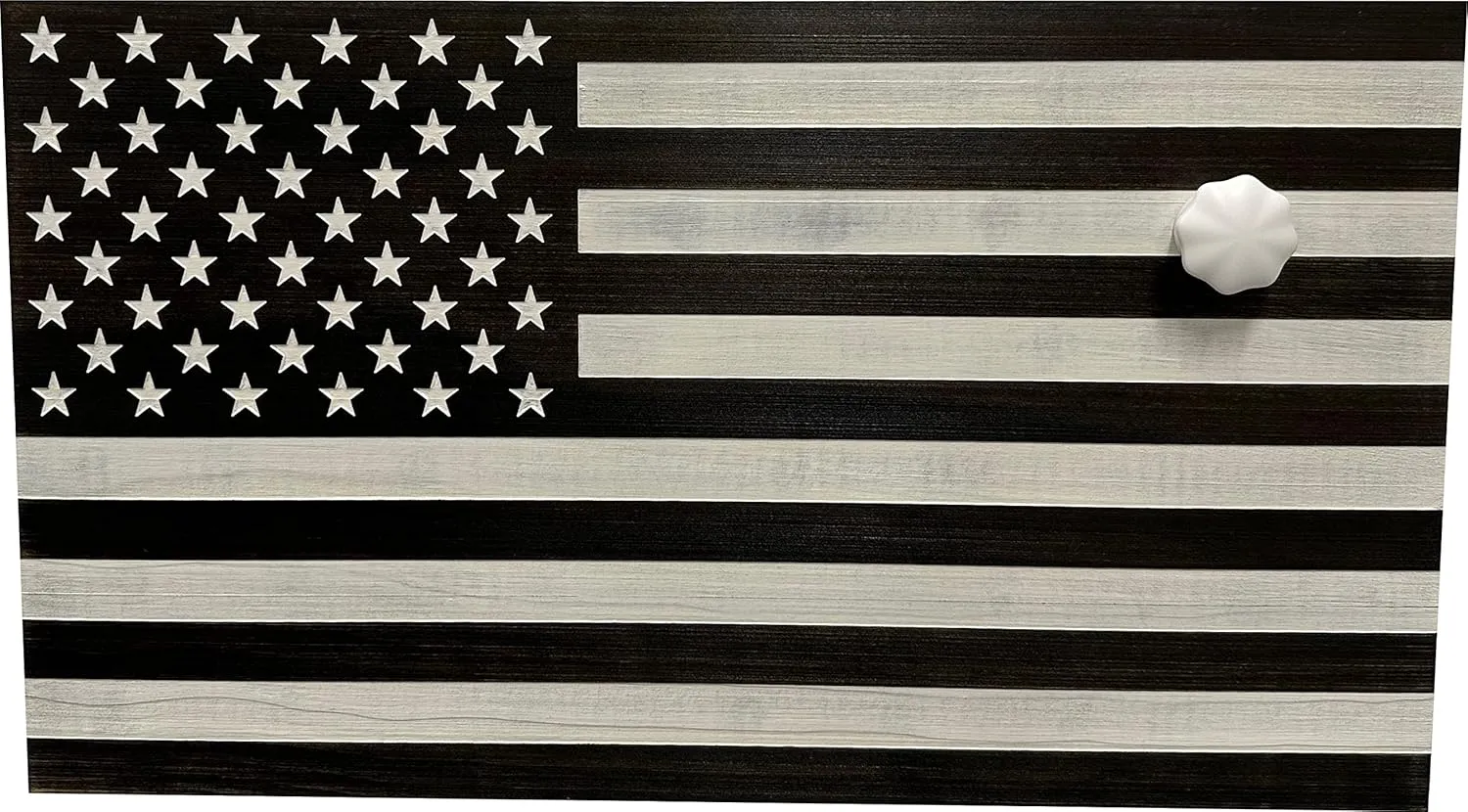 American Flag Concealed Gun Cabinet, Hidden Gun Storage American Flag (Black & White Distressed)