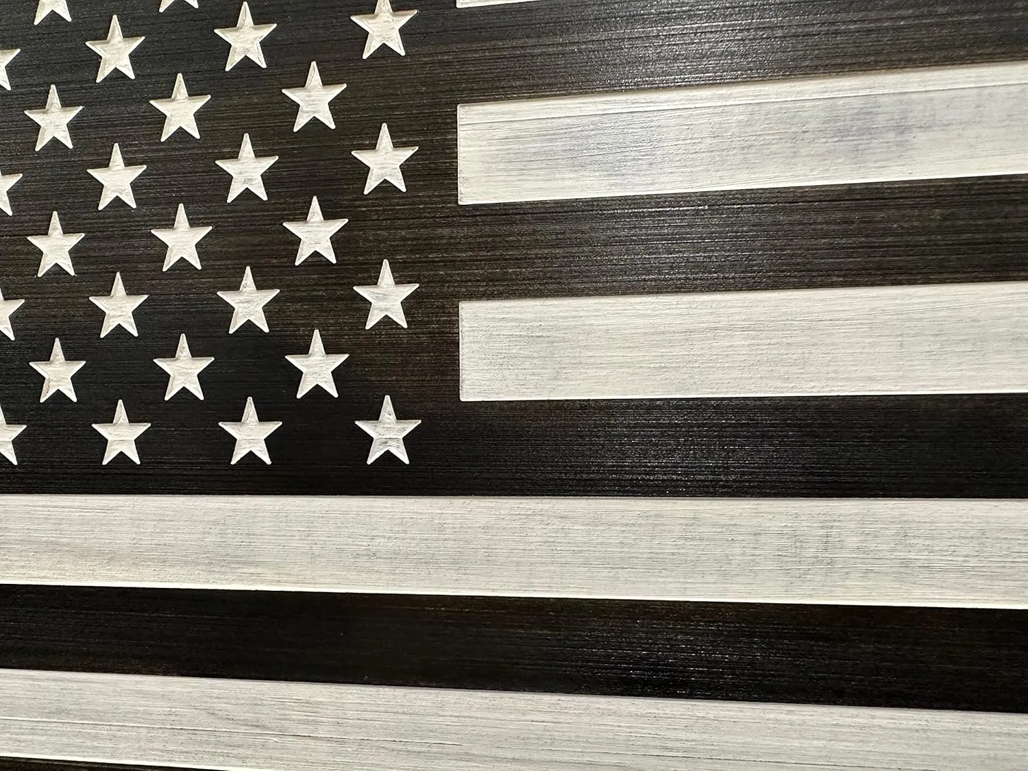 American Flag Concealed Gun Cabinet, Hidden Gun Storage American Flag (Black & White Distressed)