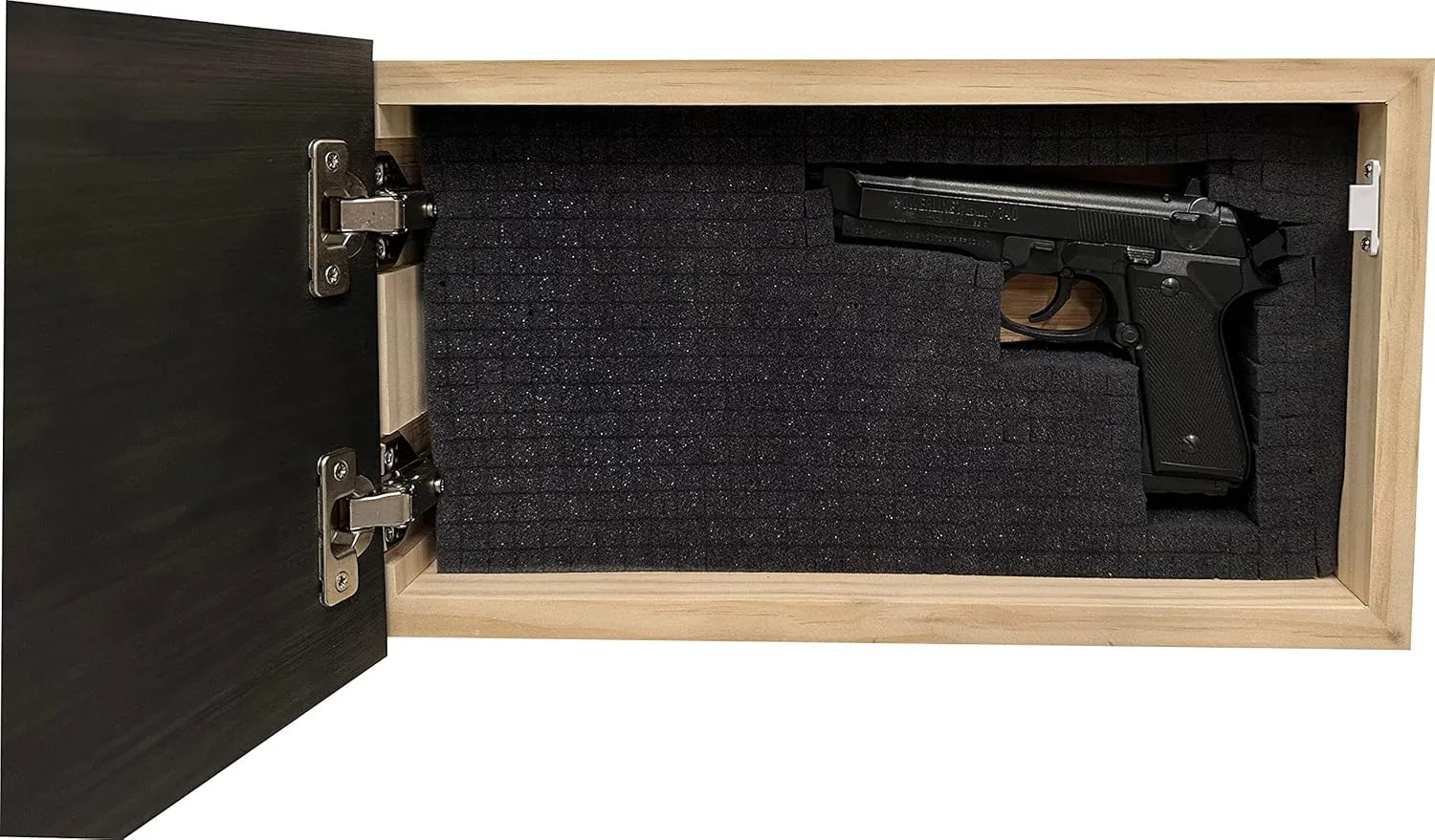 American Flag Concealed Gun Cabinet, Hidden Gun Storage American Flag (Black & White Distressed)