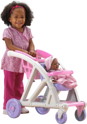 American Plastic Toys Shop with Me Stroller for Toddlers & Kids Ages 2 and Up | 2-in-1 Stroller and Shopping Cart | Made in USA from Safe Plastics | Learn Imaginative Roleplay and Motor Skills