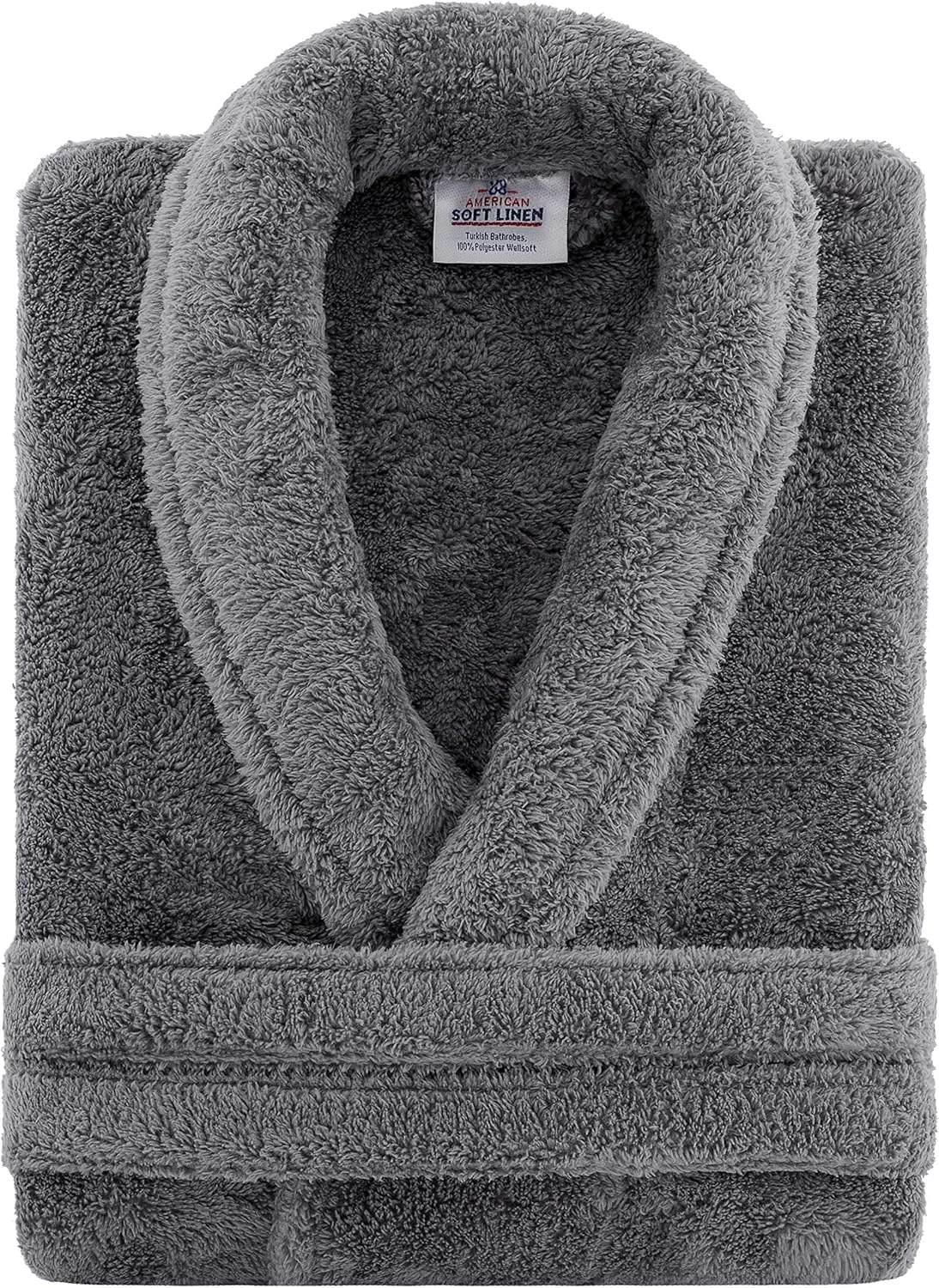 American Soft Linen Warm Fleece Robe, Mens and Womens Robe Fuzzy, 1 Piece Unisex Plush Adult Bathrobe for Bathroom