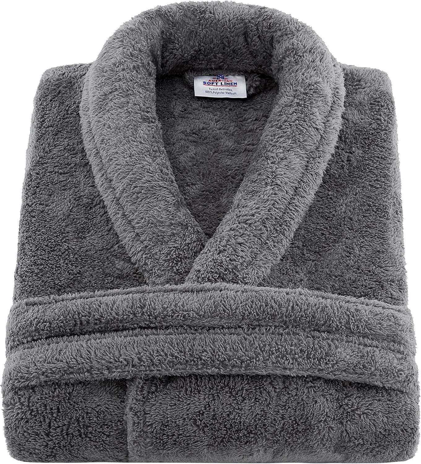 American Soft Linen Warm Fleece Robe, Mens and Womens Robe Fuzzy, 1 Piece Unisex Plush Adult Bathrobe for Bathroom
