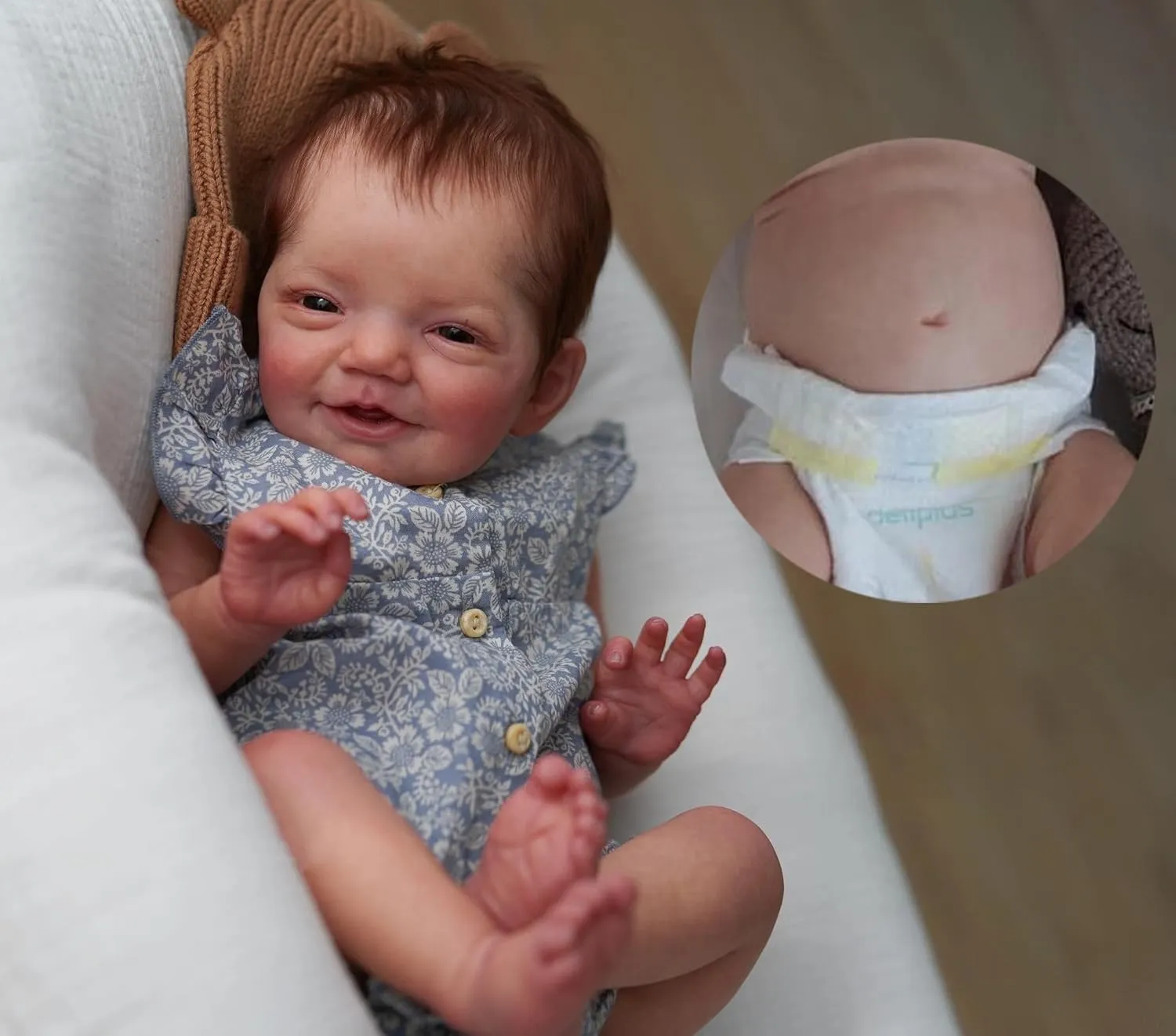 Anano Reborn Baby Dolls 20" Full Silicone Body Realistic Newborn Girl Anatomically Correct Lifelike Collectible Infant Doll Ultra-Realistic Features & Handcrafted Detailing (Daisy Blue)