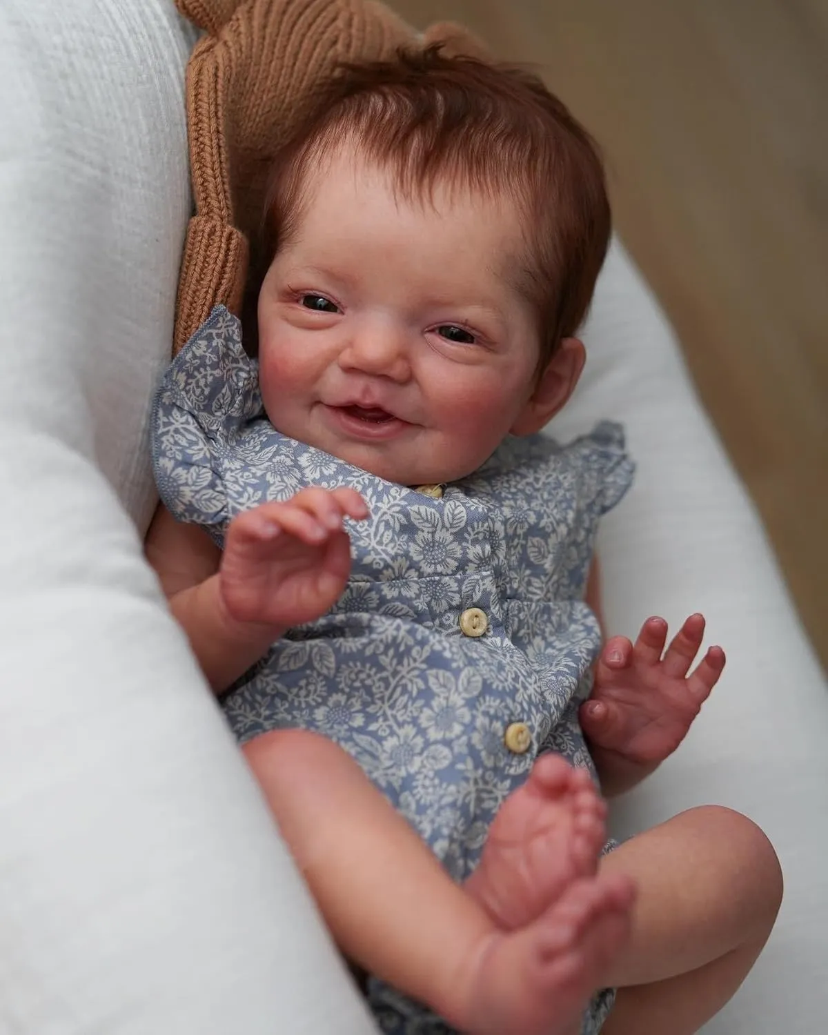 Anano Reborn Baby Dolls 20" Full Silicone Body Realistic Newborn Girl Anatomically Correct Lifelike Collectible Infant Doll Ultra-Realistic Features & Handcrafted Detailing (Daisy Blue)