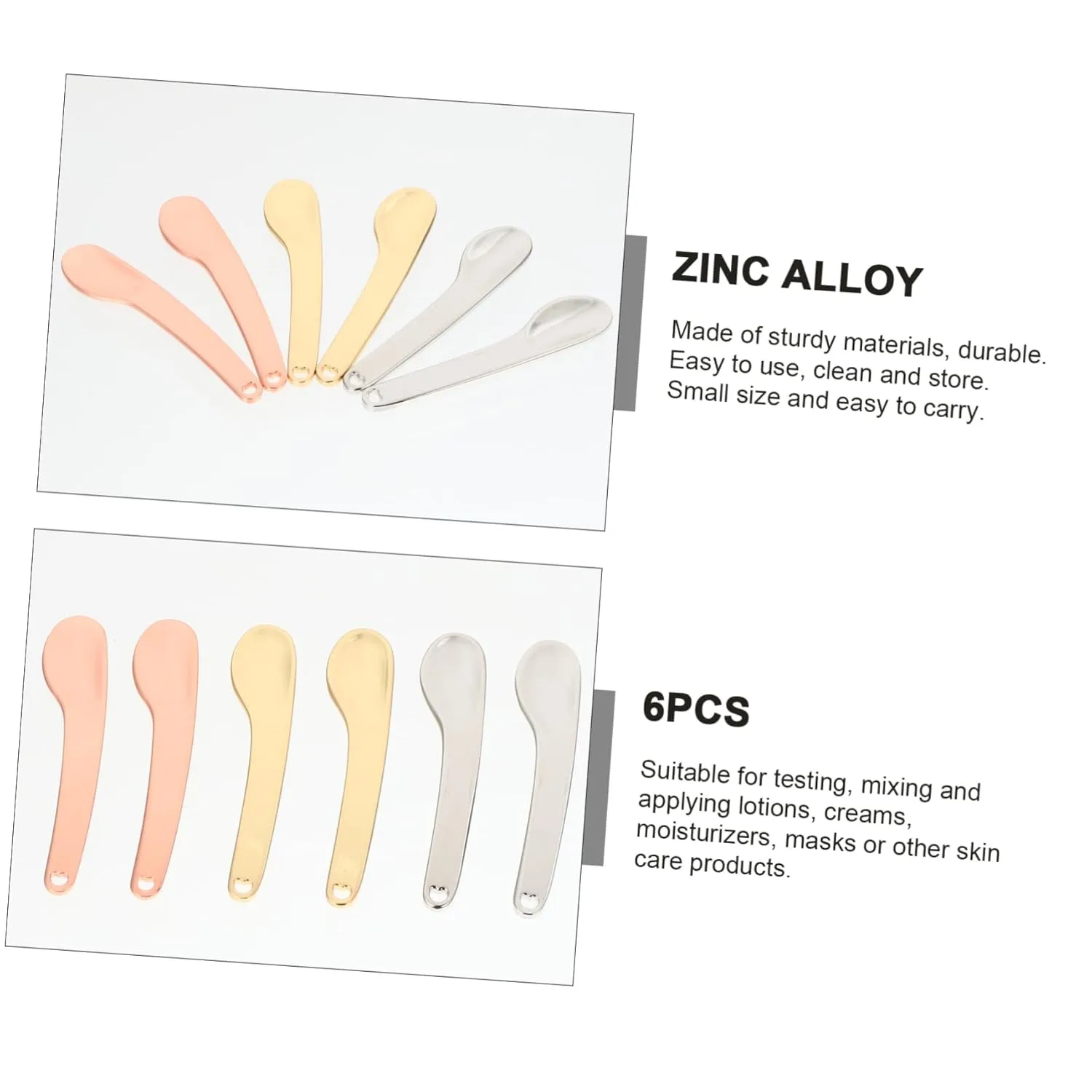 Angoily 18pcs Mini Curved Makeup Spatula Reusable Facial Mask Eye Cream Spoon Lightweight and Lotions