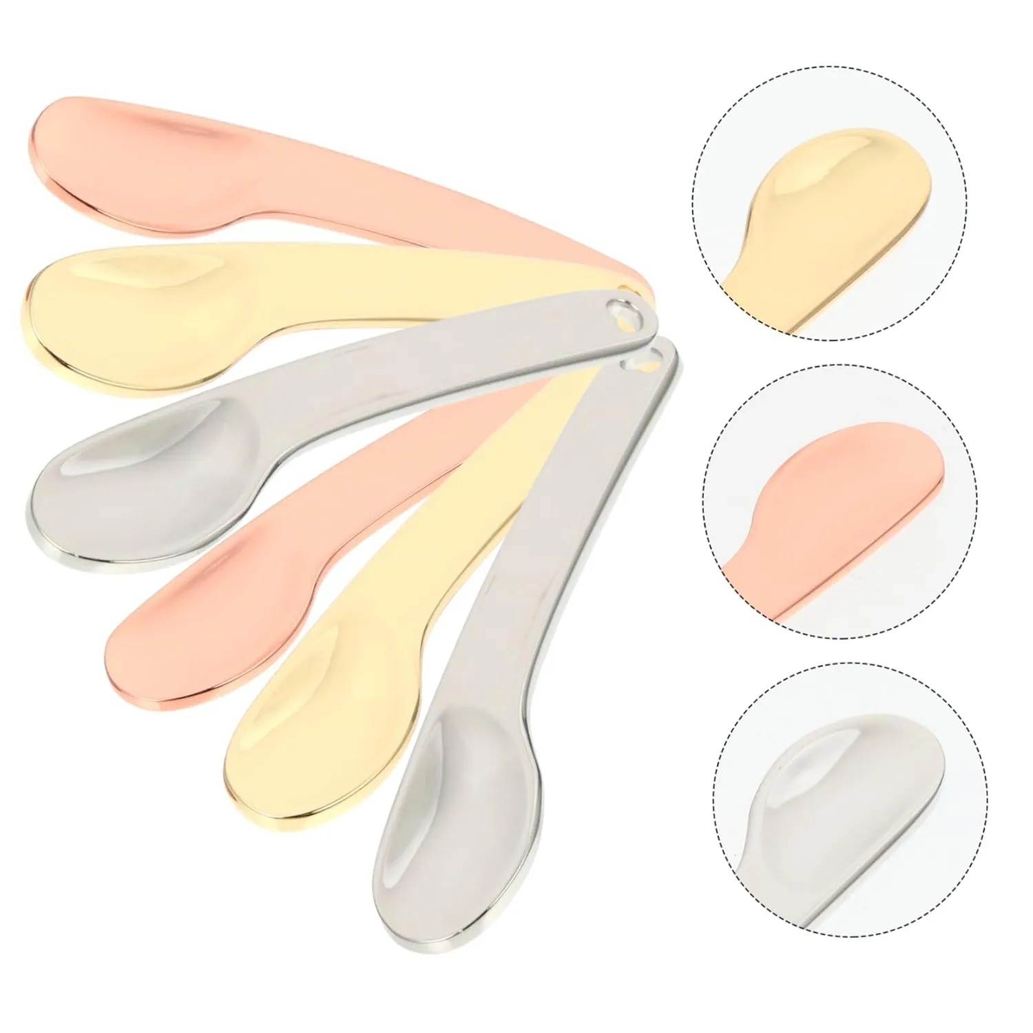 Angoily 18pcs Mini Curved Makeup Spatula Reusable Facial Mask Eye Cream Spoon Lightweight and Lotions