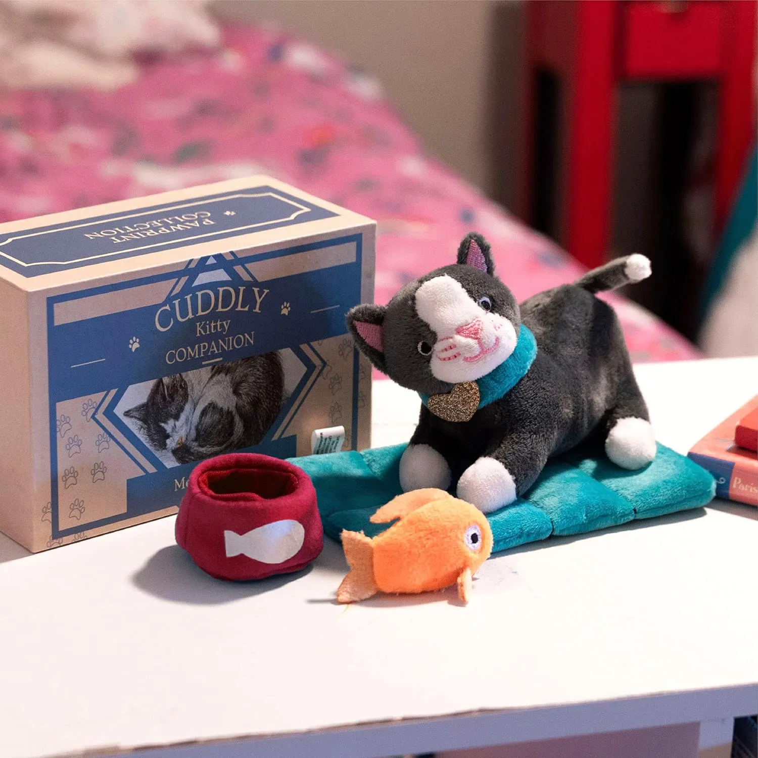 Animals in Boxes - 'Mittens The Kitten' Playset with Stuffed Kitten & Accessories