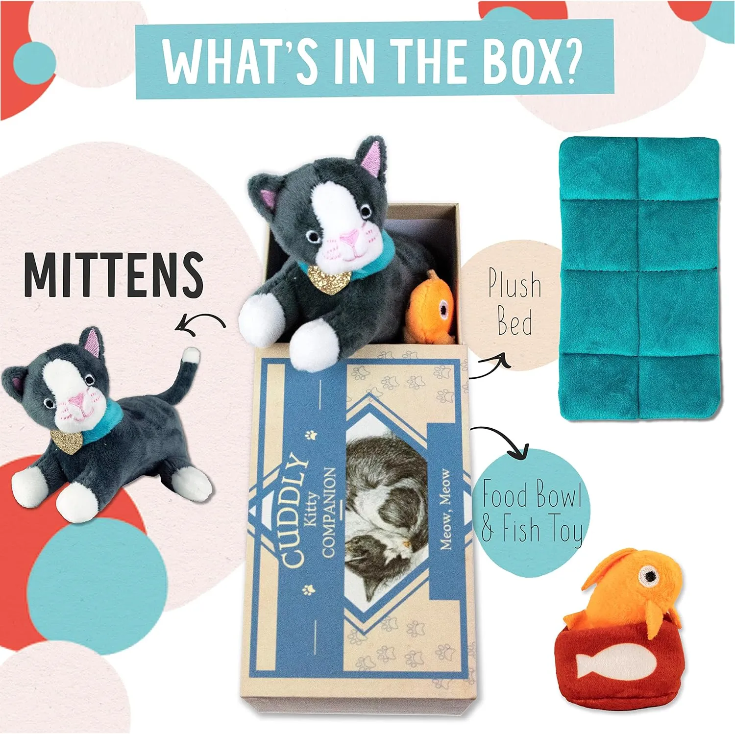 Animals in Boxes - 'Mittens The Kitten' Playset with Stuffed Kitten & Accessories