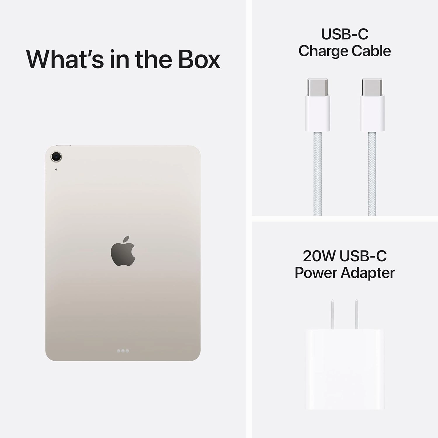 Apple iPad Air 11-inch with M3 chip Built for Apple Intelligence, Liquid Retina Display, 128GB, 12MP Front/Back Camera, Wi-Fi 6E, Touch ID, All-Day Battery Life — Starlight with AppleCare  (2 Years)