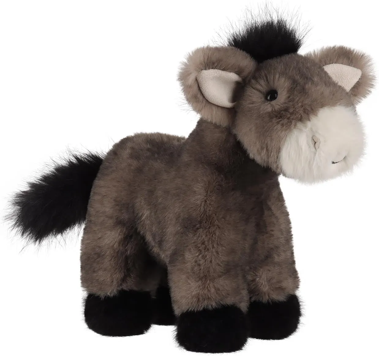 Apricot Lamb Charming Donkey Plush Stuffed Animals for Kids, Soft Cute Plush Toys for Baby Girl and Boy, Fluffy Charming Donkey Grey 8.3 Inches