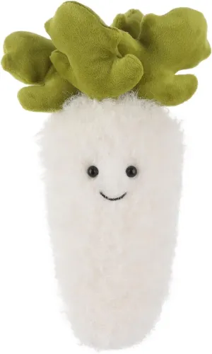 Apricot Lamb Radish Plush Stuffed Animals for Kids, Soft Cute Plush Toys for Baby Girl and Boy, Fluffy Radish White 9.5 Inches