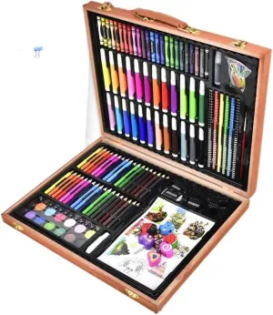 Art Supplies, 188-Piece Wooden Art Set Crafts Kit, Deluxe Kids Art Set, Colored Pencils, Watercolor Cakes, Creative Gift for Kids, Teens, Beginners Girls Boys