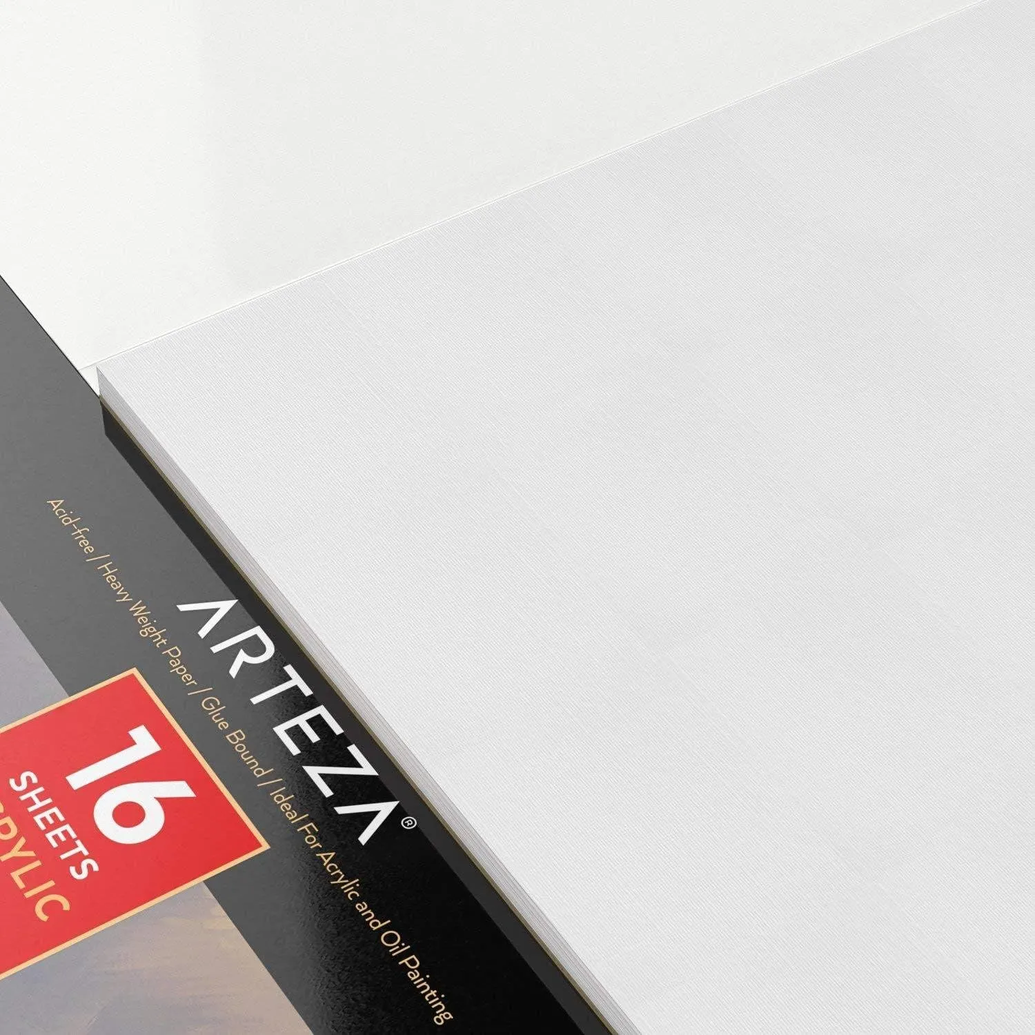 ARTEZA 11x14 Art Pad, 2-Pack with 16 Sheets Each – 246 lb Textured Paper for Acrylic, Gouache, Oil Paint & Markers, Glue-Bound for Easy Removal