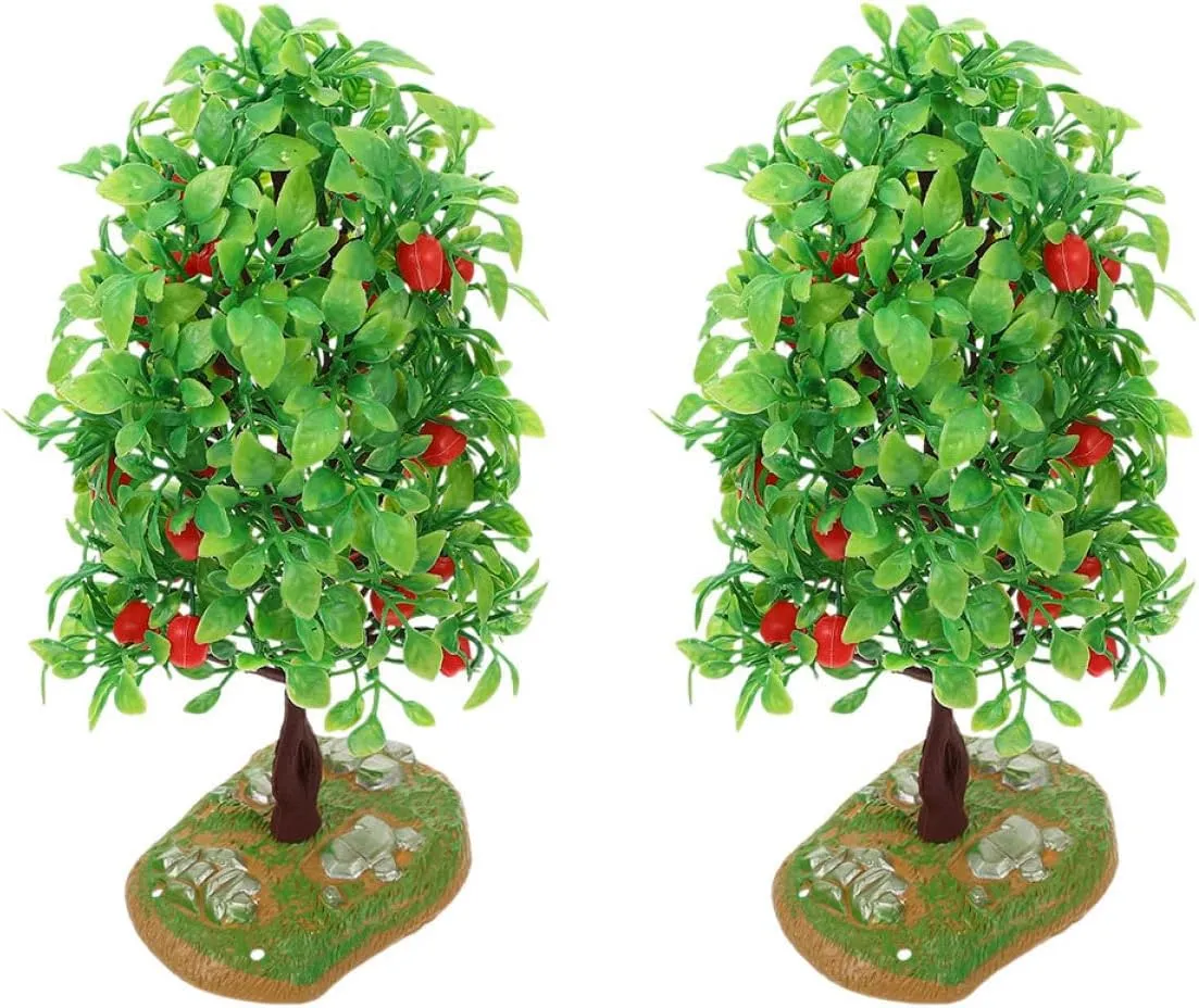 ARTIBETTER 4 Pcs Fruit Tree Model Tree Modeling Decor Scale Model Trees Mini Apples Tree Architecture Model Dollhouse Trees Mini Decor Mini Garden Ornament Self Made Child Model Stand Plastic