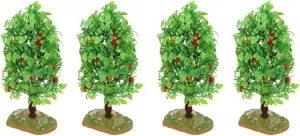 ARTIBETTER 4 Pcs Fruit Tree Model Tree Modeling Decor Scale Model Trees Mini Apples Tree Architecture Model Dollhouse Trees Mini Decor Mini Garden Ornament Self Made Child Model Stand Plastic