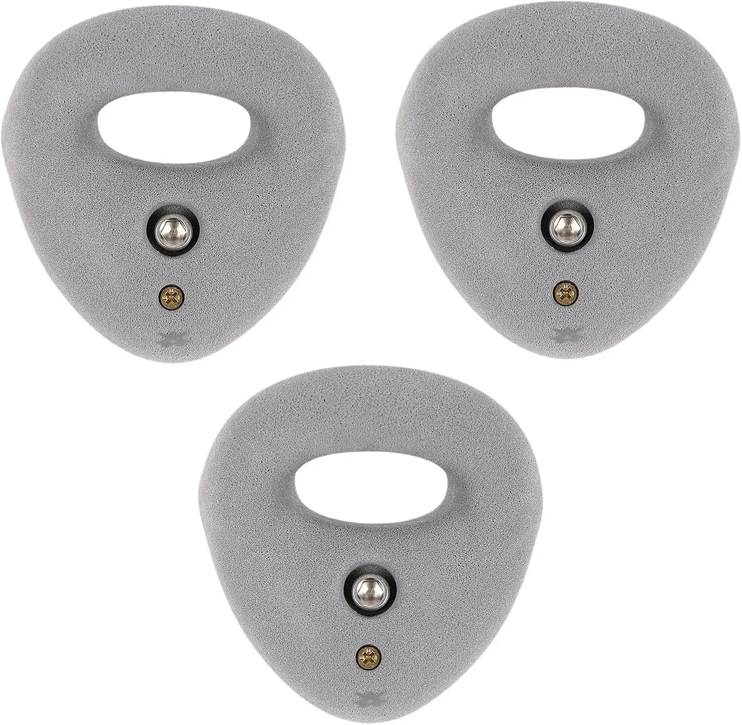 Atomik Rock Climbing Holds Set of 3 Large Bolt-On Jug Rings in Gray