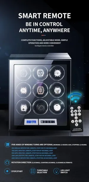Automatic Watch Winding Box with Led Light and Silent Motor Collection of Watch Boxes with LCD Display,to-6 0