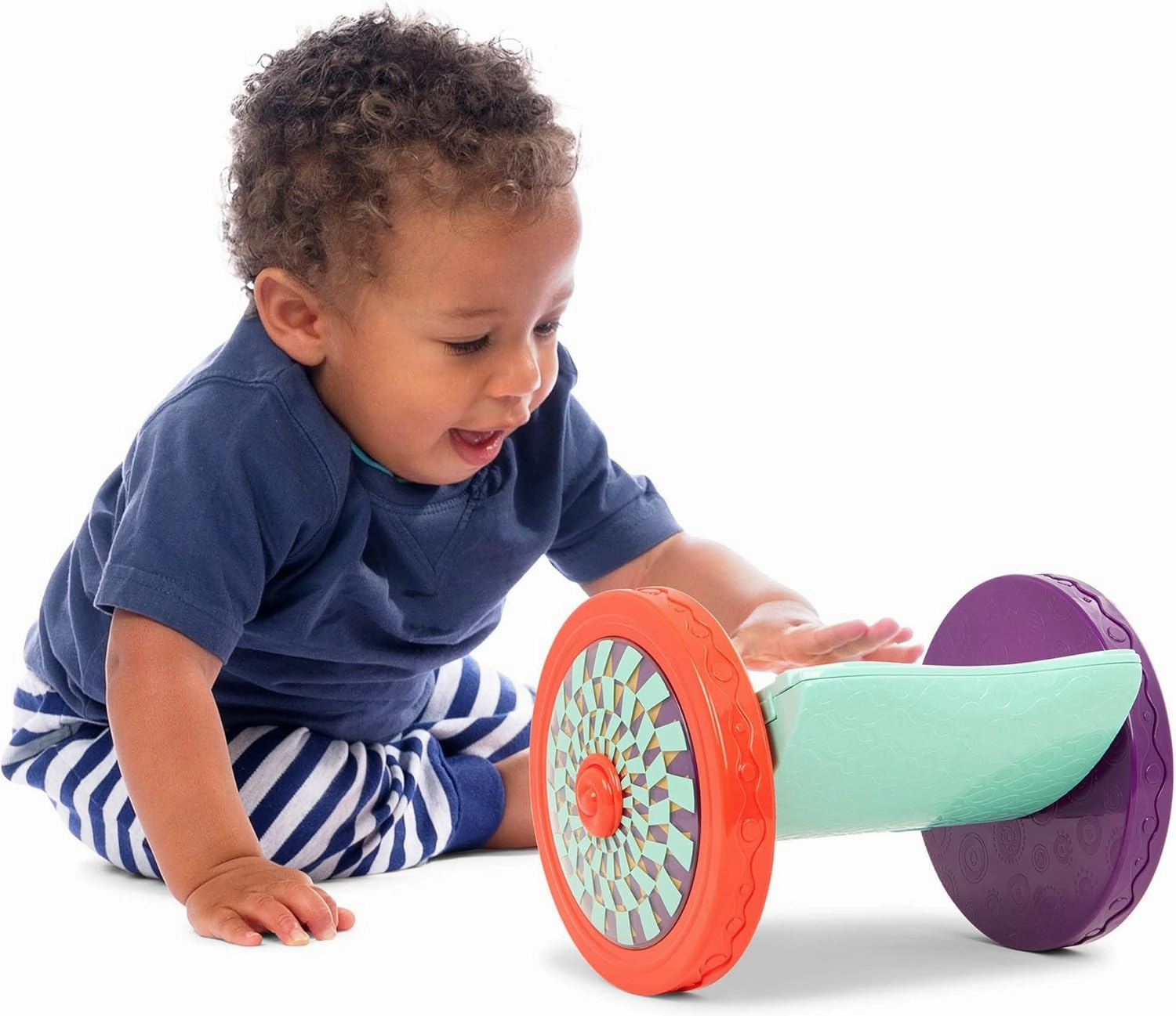 B. toys - Baby Toys Mirror with Rolling Sensory Wheels - Interactive Roly-Poly Mirror for Tummy Time & Crawling - Early Learning for Infant Development - 0  Months